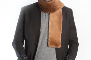 Beaver fur scarf for men